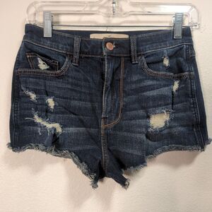 Y2K Hollister Shorts Low Rise   1/25 Micro Mini Booty Denim Preppy Distressed